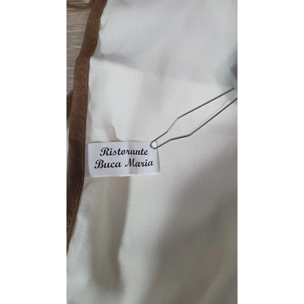 Ristorante Buca Mario Italy Piazza  Cream Brown Trim Apron Historic Florentine